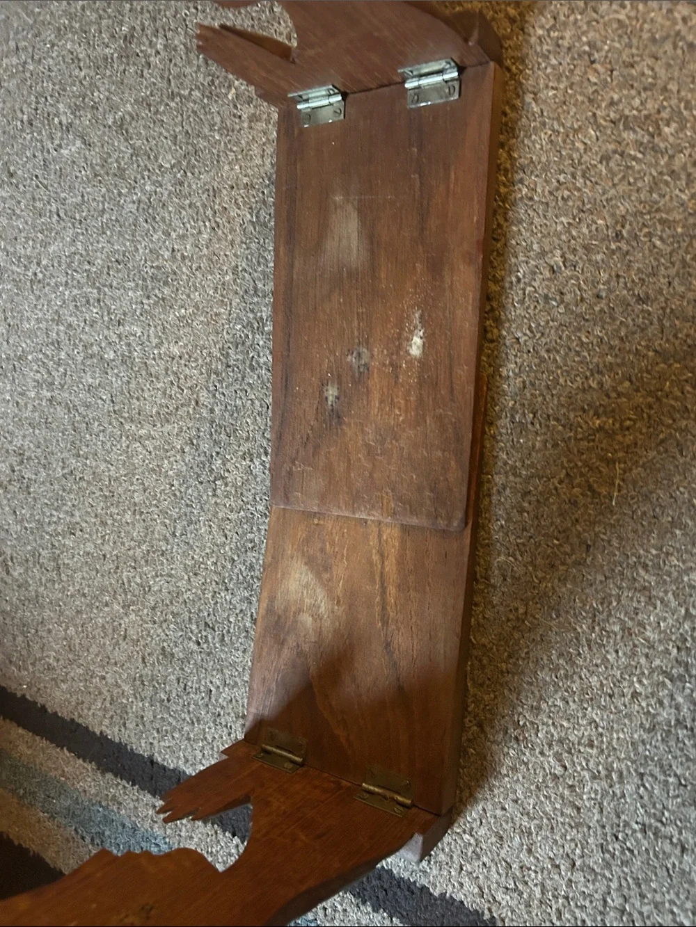 Vintage Hand Carved Wood Bookends - Brown